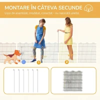PawHut Gard pentru Câini cu 6 Panouri din Metal și Închidere cu Clapetă, Ø120x60 cm, Multicolor(m-4)