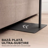 HOMCOM Lampă de Podea LED cu Cap Semilună, Înălțime și Temperatură de Culoare Reglabile, Telecomandă, Negru(m-7)