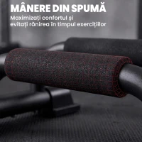 HOMCOM Set de 2 bare paralele din oțel cu mânere antiderapante din EPE, 36x25x20 cm, negru(m-6)