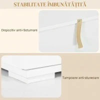 HOMCOM Bufet Modern cu LED Reglabil cu Telecomandă, 4 Sertare și 2 Dulapuri, 120x34x70 cm, Alb(m-7)