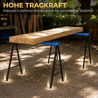 DURHAND set van 2 werkbokken, belastbaar tot 250 kg, metaal, blauw(m-4)