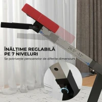 SPORTNOW Scaun Roman Reglabil pe Înălțime cu Tapițerie Groasă, din Oțel și PU, 126x70x67-84 cm, Negru(m-5)