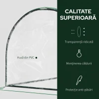 Outsunny Seră de grădină în formă de tunel din oțel cu acoperire din PVC, 200x100x80 cm, transparentă și verde(m-6)