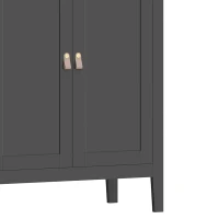 HOMCOM Buffet de cocina, mueble alto de cocina con LED regulable y detector de movimiento, 80 x 40 x 176,5 cm, negro(m-7)