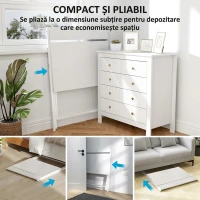 HOMCOM Birou pliabil cu suport pentru monitor, 81.5x62x86.5 cm, alb(m-4)