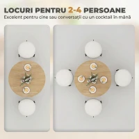 HOMCOM,Masă de Dining,Stil Industrial,PAL, oțel,80cm x 80cm x 75cm,Stejar(m-4)