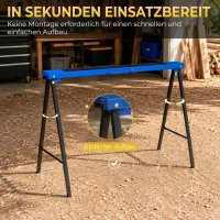 DURHAND set van 2 werkbokken, belastbaar tot 250 kg, metaal, blauw(m-7)