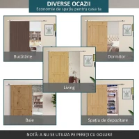 HOMCOM Kit Ușă Glisantă din Metal cu Accesorii, Role, Ghidaj, Blocaje și Cheie Hexagonală, 186x2.5x3.77 cm(m-4)