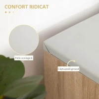 HOMCOM Pantofar Economisitor de Spațiu, Tapițat, cu 2 Rafturi Deschise și Compartiment Ascuns, din Lemn și Piele PU, 80x30x45 cm(m-4)