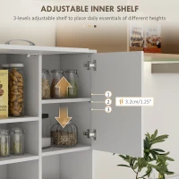HOMCOM Keukenkast, Buffet, 3 Laden, 3 Planken, Veel Opbergruimte, 89x39,5x168cm, Wit(m-5)