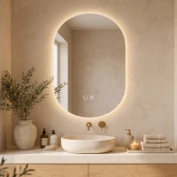 HOMCOM Espelho de Casa de Banho LED com Bluetooth 50x70 cm Espelho de Parede Antiembaciamento 3 Cores Reguláveis com Memória(m-10)