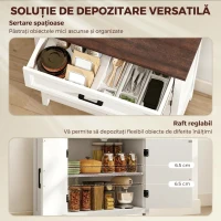HOMCOM Comodă Mică Dulap Sertar Compact, MDF, 76 x 35 x 80 cm, Alb(m-5)