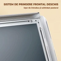 HOMCOM Suport pentru Poster A3 cu Înălțime și Înclinare Reglabilă, Oțel și Aluminiu, Argintiu(m-7)