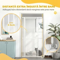 PawHut Poartă pentru Câini și Pisici, Înaltă de 180 cm, Extensibilă de la 77-104 cm, Montaj prin Presiune, Albă(m-5)