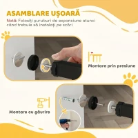 PawHut Poartă Extensibilă și Reglabilă pentru Câini, pentru Scări și Uși, din Oțel și ABS, 75-85x76 cm, Neagră(m-6)
