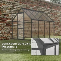 Outsunny Sera Walk-In Aluminiu & Policarbonat – Ventilatie si Jgheab(m-7)