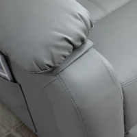 HOMCOM Riser and Recliner Chair with Massage, PU Leather Power Electric Lift Chair for Elderly with High Back, Grey(m-12)