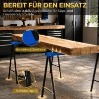 DURHAND set van 2 werkbokken, belastbaar tot 250 kg, metaal, blauw(m-5)