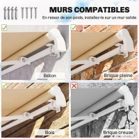 Outsunny Store banne manuel rétractable 295 x 245 cm avec manivelle, protection UV, cadre en aluminium, beige(m-7)