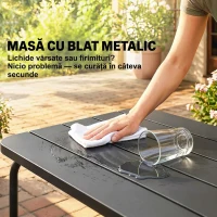 Outsunny Set Grădină Ratan 4 Piese, Canapea 2 Locuri, 2 Fotolii, Măsuță Metal, Cadru Oțel, Bej Gri Deschis(m-7)