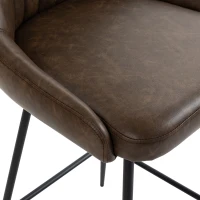 HOMCOM Bar Stools Set of 2, Swivel Counter Height Barstools with PU Leather, for Kitchen Island, Dining Room, Dark Brown(m-11)