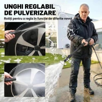 Outsunny Mașină de Spălat cu Presiune 1500 W, 120 Bari, Debit 390 L/h, Electrică cu Duza Reglabilă, Albastru(m-5)