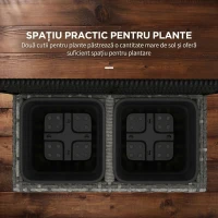 Outsunny Pat De Flori De Sine Statator Cu Doua Cutii De Plante Pentru Gradina 57x30x107cm Mixt Gri(m-5)