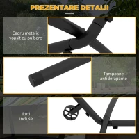 Outsunny Suport pentru hamac 9,5ft, Hamac portabil cu roti, Supor(m-6)