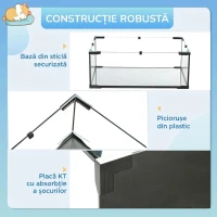 PawHut Cușcă pentru Hamsteri cu 3 Niveluri, Roată, Rampe și Bază Detașabilă, 60x40x57cm, Negru(m-6)