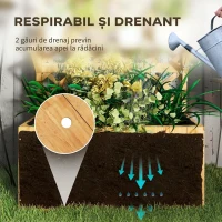Outsunny Jardinieră cu Spalier pentru Plante Cățărătoare, Orificii de Drenaj și 2 Rafturi, din Lemn de Molid, 76x33x177 cm(m-5)