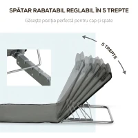 Outsunny Set 2 Saltele de Plaja Pliabile cu Spatar Reglabil(m-4)