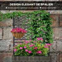 Outsunny Pat De Flori De Sine Statator Cu Doua Cutii De Plante Pentru Gradina 57x30x107cm Mixt Gri(m-6)
