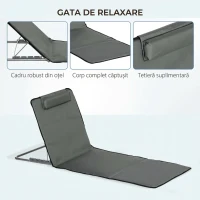 Outsunny Set 2 Saltele de Plaja Pliabile cu Spatar Reglabil(m-6)