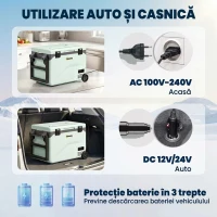 Outsunny Frigider Portabil 42,5L cu Compresor și Control prin Aplicație, -20℃ la 20℃(m-6)