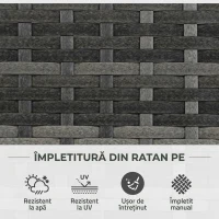 Outsunny Pat De Flori De Sine Statator Cu Doua Cutii De Plante Pentru Gradina 57x30x107cm Mixt Gri(m-7)