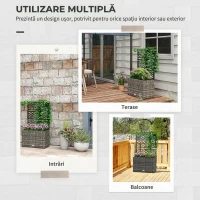 Outsunny Pat De Flori De Sine Statator Cu Doua Cutii De Plante Pentru Gradina 57x30x107cm Mixt Gri(m-4)