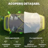Outsunny Cort de Camping pentru 6 Persoane cu 2 Spații Separate, din Poliester și Fibra de Sticlă, 450x215x180 cm, Verde(m-4)