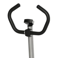 HOMCOM stepper met handvat fitness hometrainer voor thuis, klein fitnessapparaat voor been- en bodemtraining met LCD-scherm, instelbare snelheid Metaal ABS Zwart + Zilver 55 x 53 x 118-128 cm(m-10)