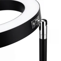 HOMCOM 42W LED vloerlamp dimbaar, 3 kleurtemperaturen, uplighter met verstelbare ringkop, zwart(m-13)