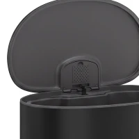 HOMCOM 40 L keuken-pedaalemmer met soft-close, open-blijfstand, uitneembare binnenemmer en RVS behuizing, zwart(m-12)