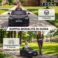 AIYAPLAY Macchina Elettrica per Bambini 12V Audi A5L con Telecomando, Batteria al Litio, 2 Motori, Telecomando, Nero(m-6)