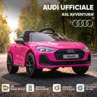 AIYAPLAY Macchina Elettrica per Bambini 12V Audi A5L con Telecomando, Batteria al Litio, 2 Motori, Telecomando, Rosa(m-4)