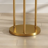 HOMCOM Vloerlamp met plank, 3 glazen kappen en glazen tafel, 177 cm, goud(m-10)