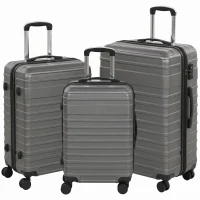 HOMCOM Kofferset, ineinander verstaubare Reisekoffer mit TSA-Schloss und 360° Rollen, 20/24/28 Zoll in Dunkelgrau(m-12)