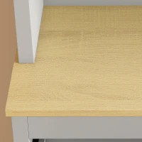 HOMCOM Voorraadkast met open werkblad en kabeldoorvoer, keukenbuffet met glazen deuren, grijs, 180 cm(m-12)