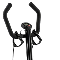 HOMCOM stepper met handgrepen trainingsriemen sidestepper hometrainer LCD-display staal(m-10)