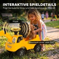 AIYAPLAY Sitzbagger Kinder Aufsitzbagger mit Schaufel Lenkrad Kinderbagger mit Hupe, Stauraum unter dem Sitz für 1-3 Jahre(m-6)