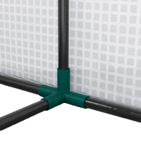 Outsunny Serre de Jardin PE avec Étagères 2 Niveaux, Bâche Renforcée 140 g/m², Porte Zippée Enroulable, 143x73x195cm, Blanc(m-13)