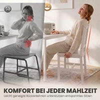 HOMCOM Platzsparende Essgruppe, rechteckiger Küchentisch mit 2 Stühlen, Weiß(m-5)
