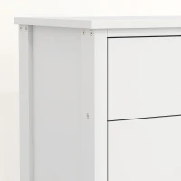HOMCOM Ladekast met 5 lades, met zwarte grepen, voor slaapkamer en woonkamer, 50 x 35 x 90 cm, wit(m-10)